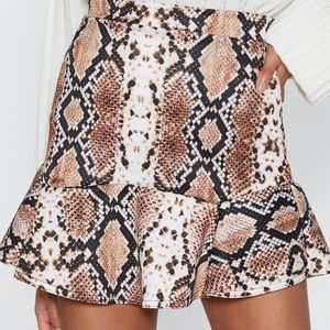 Snake print mini skirt